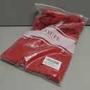 Missufe Women's V Neck Ruffle Short Sleeve Bodycon Summer Casual T Shirt Dress (Red, L)