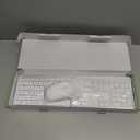 Wireless Keyboard and Mouse Combo - Full Size Slim Thin Wireless Keyboard Mouse with Numeric Keypad 2.4G Stable Connection Adjustable DPI (White & Silver)