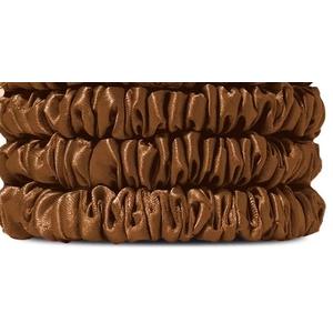 Blissy Silk Scrunchies (3 Pack) - 100% Pure Mulberry Silk - 22 Momme 6A High-Grade Fibers Scrunchie for Straight & Curly Hair - Preventing Breakage, Tangling, & Creasing (Brown)