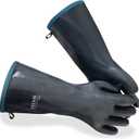 DEYAN Silicone BBQ Gloves, 932F Heat Resistant Oven Gloves with Fingers, Kitchen Waterproof Hot Proof Glove for Fryer, Smoker, Baking, Cooking, Cutting (9/L)