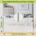 Reinforced 55" Wide Retractable Baby Gates for Doorways to Prevent Crawling Under, Outdoor Retractable Gate, Mesh Child Safety Gates for Toddlers, Indoor/Outdoor Baby Gate for Deck/Porch/Patio, White