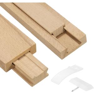 uxcell 4 Set Wooden Drawer Slides, 19-3/4 (50 CM) Classic Wood Center Guide Track with Plastic Slide Glide Bracket, Wood Drawer Glides Bottom Rails Replacement Kit