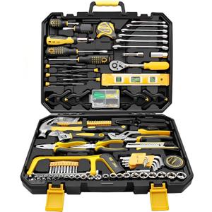 Liakai 168 Piece Socket Wrench Auto Repair Tool Combination Package Mixed Tool Set Hand Tool Kit with Plastic Toolbox Storage Case