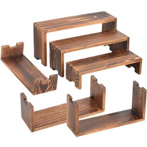 2sets Wooden Display Riser for Decor Cupcake Holder and Jewelry Figurines Home Retail Use