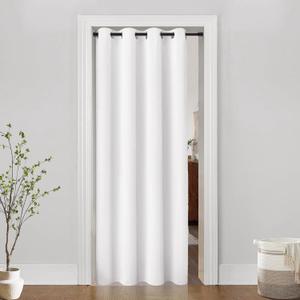PANELSBURG 48 Wide Doorway Curtain, Closet Curtain for Open Closet, Extra Width for Fulless Aternative to Accordion Door, White