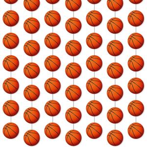 Faccito 8 Pcs Sports Party Banners Sports Theme Party Hanging Decorations Paper Garland for Teens Balls Birthday Baby Shower Home Classroom Supplies Decor (Basketball)