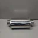 LCGP 2.5 inch Ultra Quiet Resonator, 304 Stainless Steel Resonator 2.5", 2.5'' Inlet & Outlet 14" Overall Length Universal Muffler High Performance resonator, Oval Muffler Shape, Silver