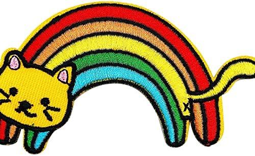 Cherubcare Iron On Embroidered Patch，Funny Cat Patch Badge Iron On Sew On Emblem Patch DIY Accessories Perfect for Jackets, Clothes, Hats, Dress, Backpack & Jeans Pack of 4