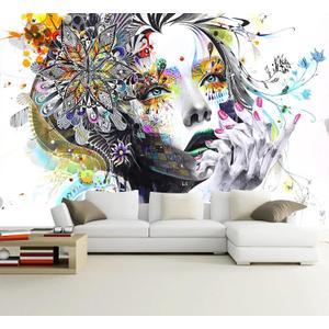 Colorful Graffiti Art Wallpaper Mural for Dressing Room Beauty Nail Salon (Not Peel and Stick), 149" x 96"