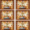 XCHI Fall Cross Pumpkin Maple Leaves Plaid Placemats Set of 6 Table Mats for Party Home Kitchen Dining Thanksgiving Table Decorations 12x18 Inch (Orange and Black)