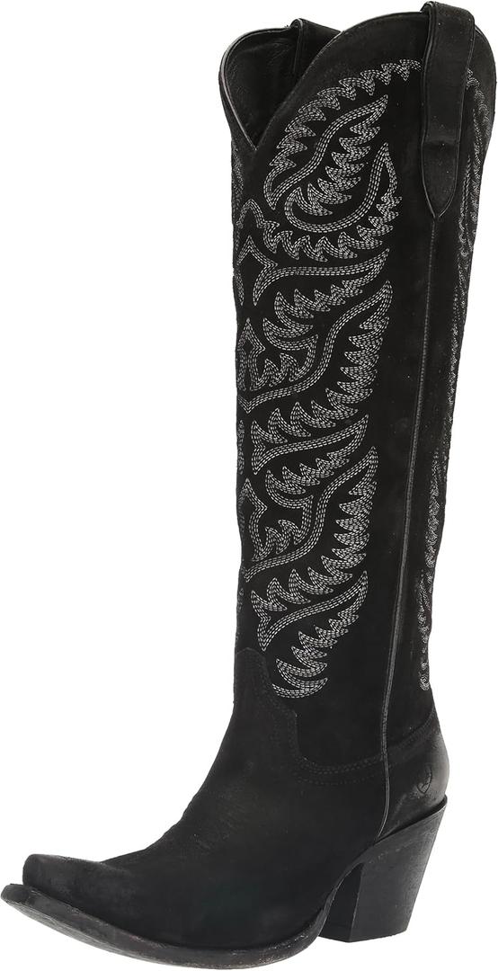 Ariat womens Laramie Stretchfit Western Boot (11, Distressed Black Suede)