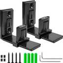 Sliding Barn Door Bottom Floor Guide,Wall Mount Barn Door Floor Guide,Adjustable U Shape Flexible Flush Design-Black(2 Pack)