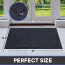Mibao Front Door Mat, Heavy Duty Durable Welcome Mat for Outdoor Indoor, Dirt Trapper Waterproof Super Absorbent Door Mat for Entryway Outside Patio Porch, 61.5" x 36", Navy