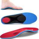 Orthotics Arch Support Metatarsalgia Insoles - Mortons Neuroma Inserts Relief Ball of Foot Pain - Orthopedic Insoles for Flat Feet - Shoe Inserts for Plantar Fasciitis (Red M) (M:Men(8-9.5)/Women(10-11.5))