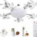 Socket Fan Light with Remote, Ceiling Fan with Lights E26/B22 Screw, | 1200 Lumens, 3 Color Temperatures LED, 3 Speed, Easy to Install ,Replacement for Bedroom, Kitchen, Living Room