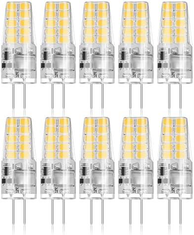 BUBO 9 Pack G4 LED Bulb 2W Equivalent 30W 3000K Warm White 250 Lumens 360°Beam Angle, T3 Halogen Bulb Replacement Landscape Bulbs, AC/DC 12V Led Lights G4 Bi-Pin Base for Outdoor Landscape Lighting
