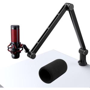 SUNMON HyperX QuadCast Boom Arm - Upgraded Heavy Duty Mic Arm with HyperX QuadCast Pop Filter, 360 Rotatable Microphone Arm for QuadCast S