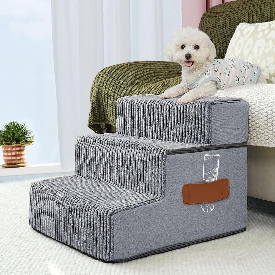 Supet Dog Stairs for Small Medium Dogs to Get on Bed, Dog Steps for High Bed Couch Car, Pet Stairs Steps for Cats Doggy Puppy Supet Dog Stairs for Small Medium Dogs to Get on Bed, Dog Steps for High Bed Couch Car, Pet Stairs Steps for Cats Doggy Puppy