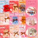 28 Pack Valentiens Day Gifts for Kids School Valentines Day Cards with Mini Plush Bear Keychain Toys, Valentines for Kids Classroom Valentines for Class Exchange Gifts Party Favors for Boys Girls