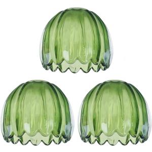 Glass Green Tulip Lamp Shades, Small Flower Lampshades,Replacement Mini Lamp Shade for Floor Lamp Table Wall Lamp Chandelier Decor (Green-3)