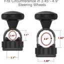 Tool Free Steering Wheel Knob, Suicide Knob for 3.45-4.9" Steering Wheel with Metal Bearing, Steering Wheel Knob Spinner for Cars, Trucks, Mowers, Boats, No Screws or Tools Needed (1Pack, Silver)