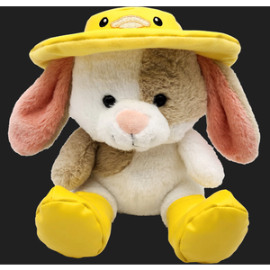 Holiday Home Spring Raindrop Bunny with Hat - Yellow
