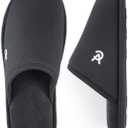 VeraCosy Men's Knitted Scottish Slippers with Soft Memory Foam Non Slip Indoor Rubber Sole (11-12, Dark Gray)