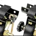 Ladder Rack Ratchet Straps with J-Hook (3PCS), 2" Black Round Tube Mount, 1.5" Wide x 7.5' Long Black Retractable Ratchet Tie Down Strap Roof Rack, 500 lbs Load Heavy Duty Cargo Buckle Rack Lock Strap