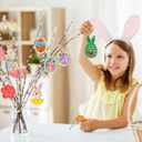 Toyvian Easter Wooden Cutouts Ornaments, 48Pcs Blank Unfinished Wood Hanging Tags with Markers for DIY Craft Springtime Flower Butterfly Crafting Supplies for Birthday Party Holiday