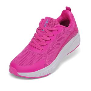 JEJQN Fashion Sneakers for Women Road Running Shoes Wear-Resistant Breathable Wide Width Walking Shoes Comfortable Red Size 9
