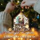 4 x Nativity Christmas Ornament 2025  Joy to The World Wooden Holiday Decoration with Holy Family & Star of Bethlehem Ornament  Rustic Christian Christmas Tree Ornament & Faith Gift