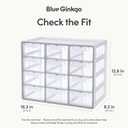 Blue Ginkgo Large 12-Drawer Cabinet Stackable Clear Organizer for Hardware, Beads, Plastic Bricks, Office, and Craft Storage (Made in Korea, Gray)