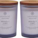 Chesapeake Bay Candle Scented Candles Serenity + Calm (Lavender Thyme) Medium Jar 2-Pack Perfect for Home Dcor and Gifting