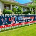 Ufocusmi 4th of July Decorations Let Freedom Ring Banner, Red White and Blue Happy 4th of July Yard Sign, Patriotic Party Decor 9.8 x 1.6 ft, Set of 2