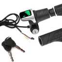 36V Twist Grip Throttle with LCD Display (Power Indicator) & Key Lock - Universal Fit, Easy Install for E-Bikes/Scooters/Motorcycles