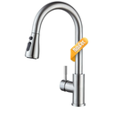 Kitchen Faucet with Pull Down Sprayer, Single Handle High Arc Kitchen Sink Faucet, Lead-Free Stainless Steel Modern Rv Bar Sink Faucets (Brushed Nickel)