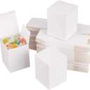 BENECREAT 60PCS Gift Boxes White Paper Party Favor Boxes 2.5x2.5x3 with Lids for Wedding Party Favors, Mother's Day Festival Gift Wrapping (1 Count, Pack of 60)