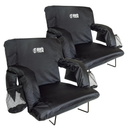BRAWNTIDE Stadium Seat with Back Support - Comfy Cushion, Thick Padding, 2 Steel Bleacher Hooks, 4 Pockets, 2 Cup Holders, Reclining Back, Ideal Chair for Sport Events, Beaches, Camping, Concerts