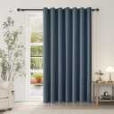 ChrisDowa Room Divider Curtain 90 Inches Long, Wide Blackout Sliding Door Curtain for Bedroom, Room Darkening Privacy Window Curtain for Patio Door (1 Panel Set, Stone Blue, 100 x 90 Inch)
