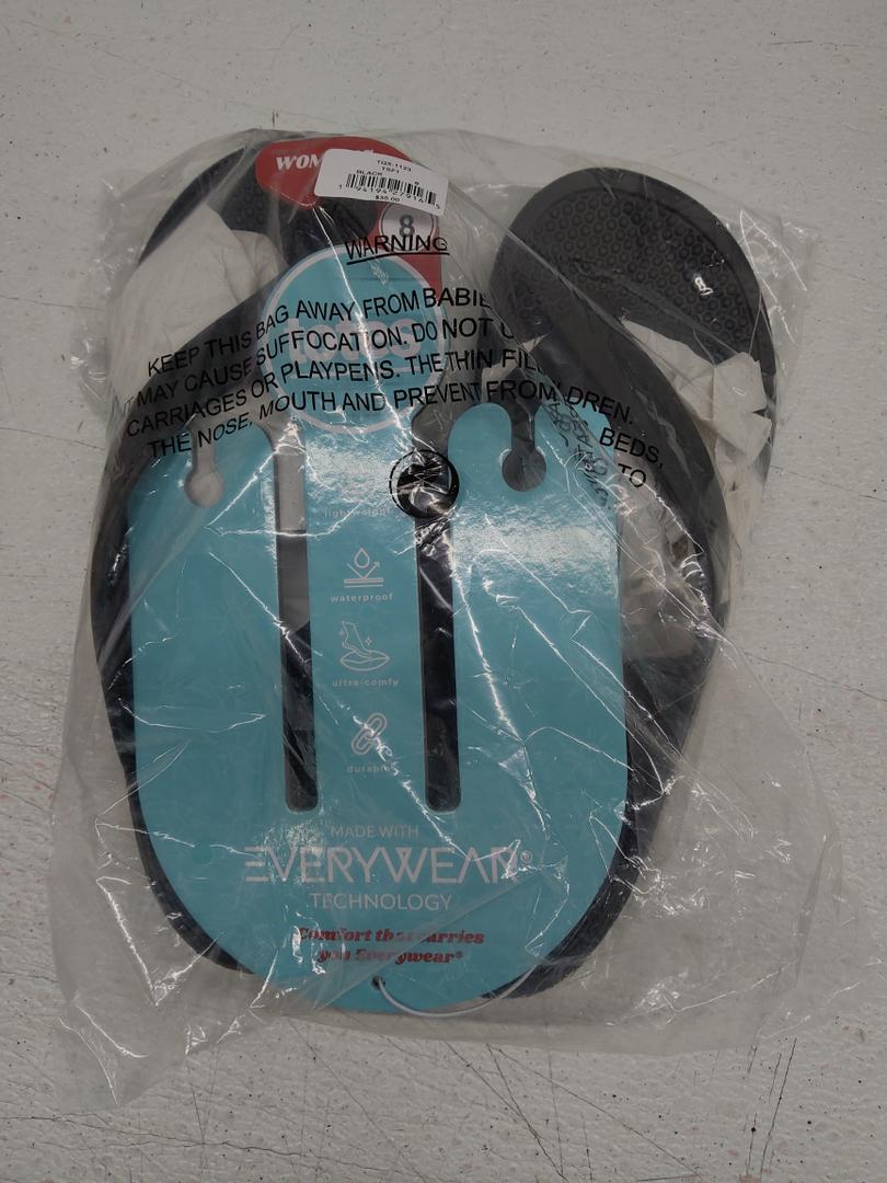 totes Men's Everywear Lightweight Waterproof Contoured Ara Flip Flop Sandal Black 8