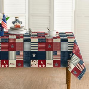 Horaldaily 4th of July Tablecloth 6084 Inch Rectangular, Veterans Day Decorations Table Cloth American Flag Collage Table Cover Patriotic Party Supplies for Home Dining Room Kitchen