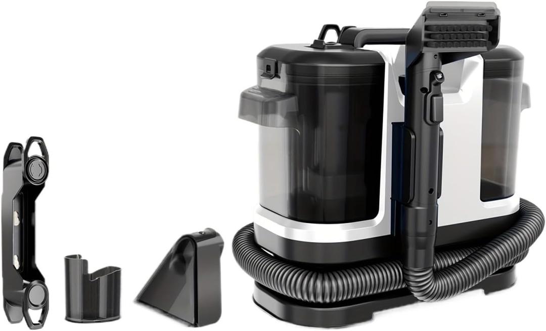 Portable Carpet & Upholstery Spot Cleaner Machine, 18Kpa Power Suction with Versatile Tools for Pets, Area Rugs And Couches(White+Black)