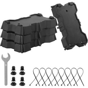 Kohree 4 Pack RV Stabilizer Jack Pads, Sturdy RV Leveling Scissor Jack Block, Stabilizer Pad Solid Rubber Protection Foot for 8.75"-9.5" Length RV Stabilizer Jack, Black