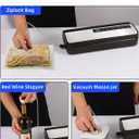 Vacuum Sealer Machine for Food, 80KPA Powerful 8-in-1 Automatic Vacuum Food Sealer with Dry & Moist Modes, Bag Storage, Cutter, Digital Countdown, 20 Pre-Cut Bags & External Air Suction Hose (Silver)