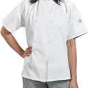 Mercer Culinary M60023WH2X Millennia Women's Short Sleeve Cook Jacket with Traditional Buttons, XX-Large, White