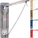 GoSports Hook 21 Wall Mount Ring Swing Game - Play Indoors or Outdoors with Foldable Arm (Gray)