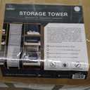 Sorbus Narrow Dresser with 4 Drawers - Vertical Slim Storage Chest of Drawers with Steel Frame, Wood Top & Easy Pull Fabric Bins for Small Spaces, Closets, Bedroom, Bathroom & Laundry (White/Gray)