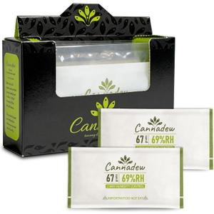 69% RH, 67g (5 Pack) Cannadew Two-Way Humidity Control Pack  Moisture Absorbers & Hydration Packets for Storage