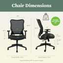 HON Wave High Back Ergonomic Office Chair with Adjustable Arms, Ergonomic Desk Chair, Breathable Mesh for Computer, 360 Swivel, Synchro-Tilt, Black