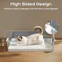 XXXL Stainless Steel Litter Box, 28.1'' Metal Cat Litter Box for Big Cats & Multi-Cat Homes, Low Entry, High Sides, Easy Clean